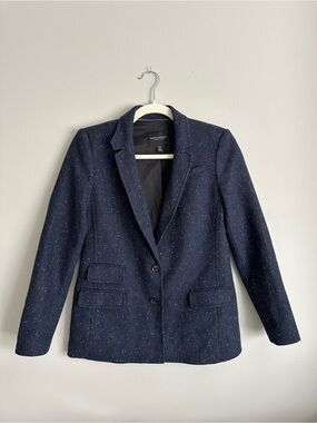 Banana Republic Blazer Navy Speckled Jacket Size 0 Petite